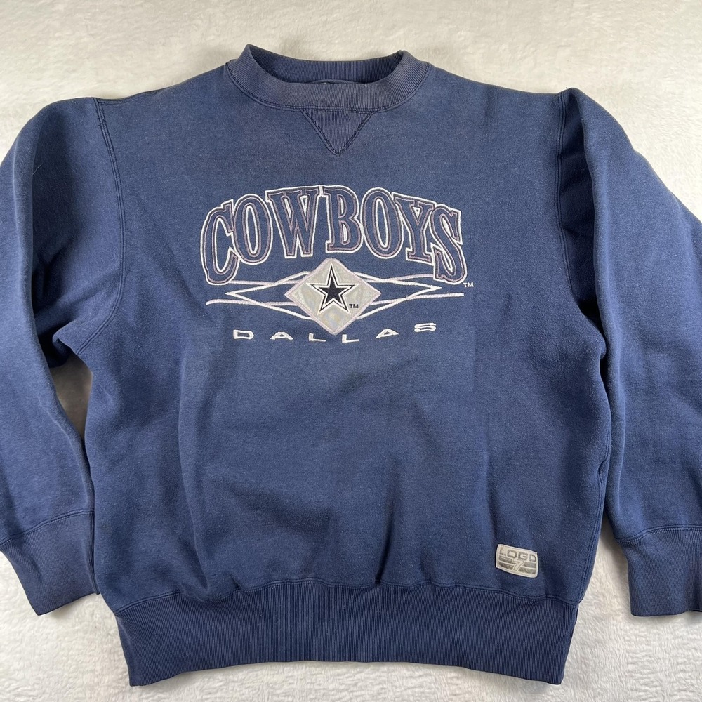 Vintage Dallas Cowboys Sweatshirt Mens Medium‎ Blue NFL Football Logo 7 90s